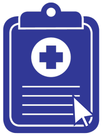 graphic of clipboard with a computer cursor hovering over it